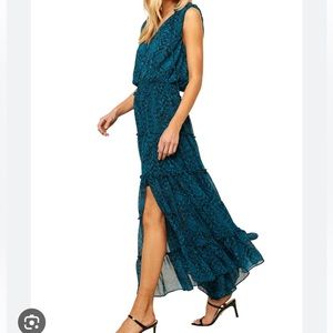 Misa Hollen Dress in Snake Teal